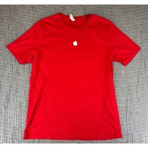Apple Store Shirt Mens XL Red Cotton Crewneck Short Sleeve Employee Style